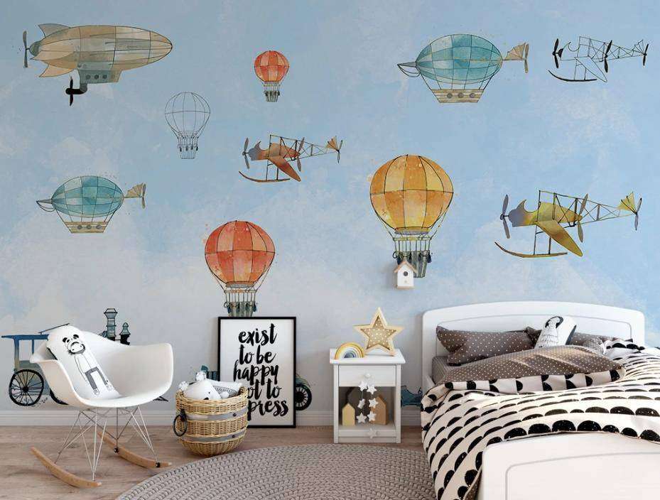 Фотообои в интерьере техника для малышей  15-302 фото