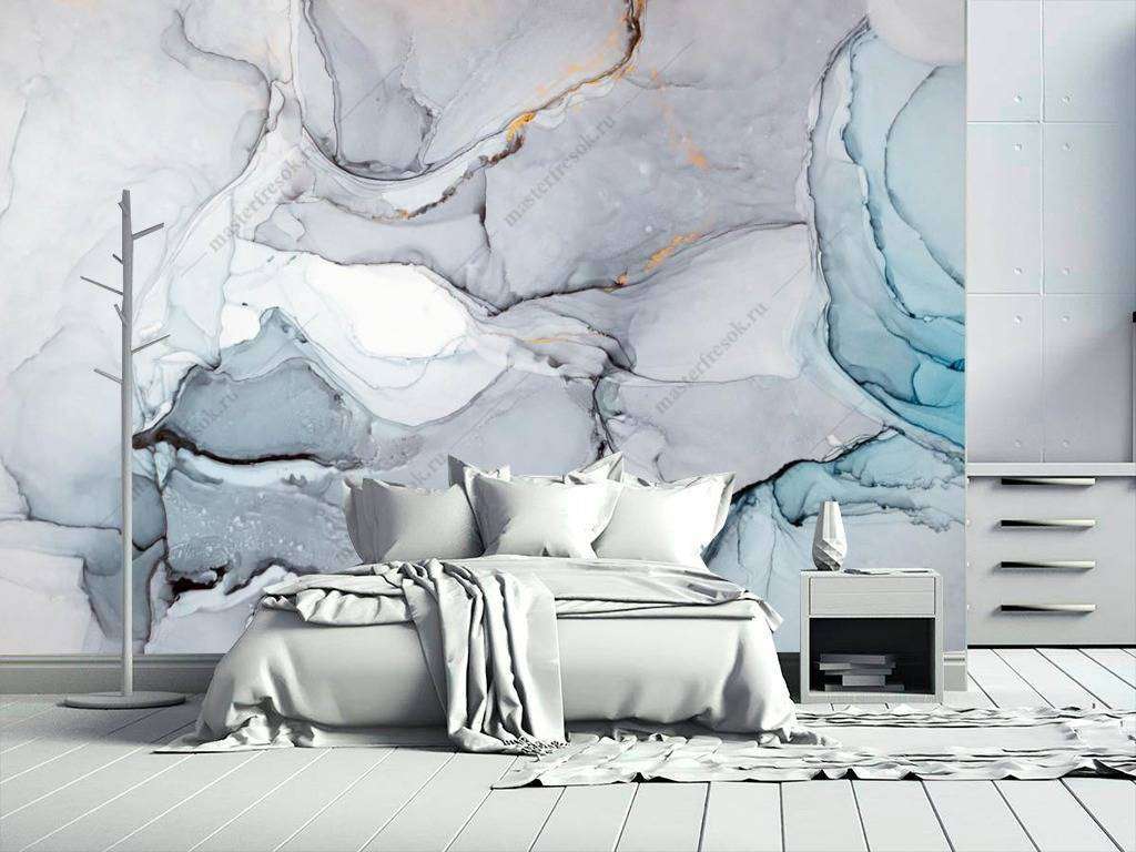 Фотообои в интерьере флюид арт акварель  9-1019 фото