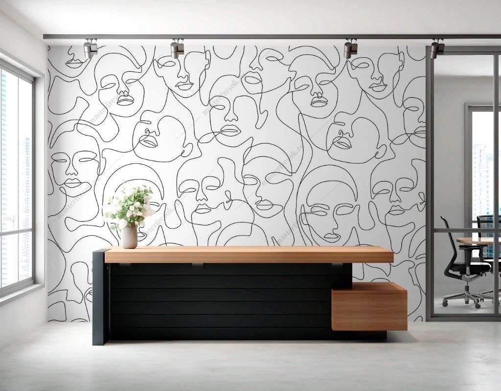 Фотообои в интерьере лица девушек  9-1676 фото