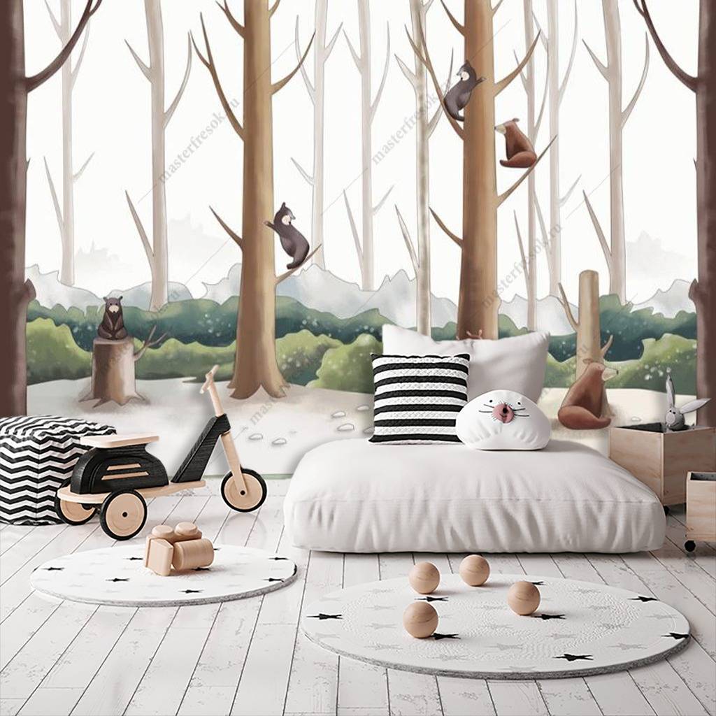 Фотообои Медведи в лесу  15-986