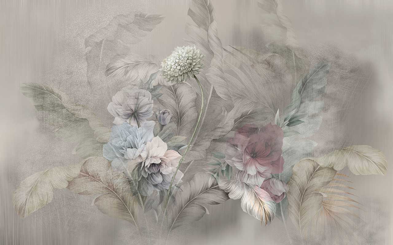 Фотообои в интерьере букет пионов  13-419 фото