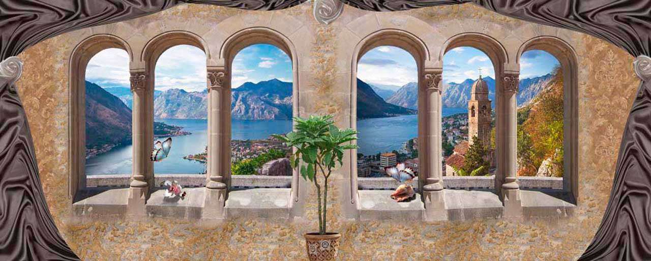 Фотообои в интерьере арки в старинном замке  2-059 фото