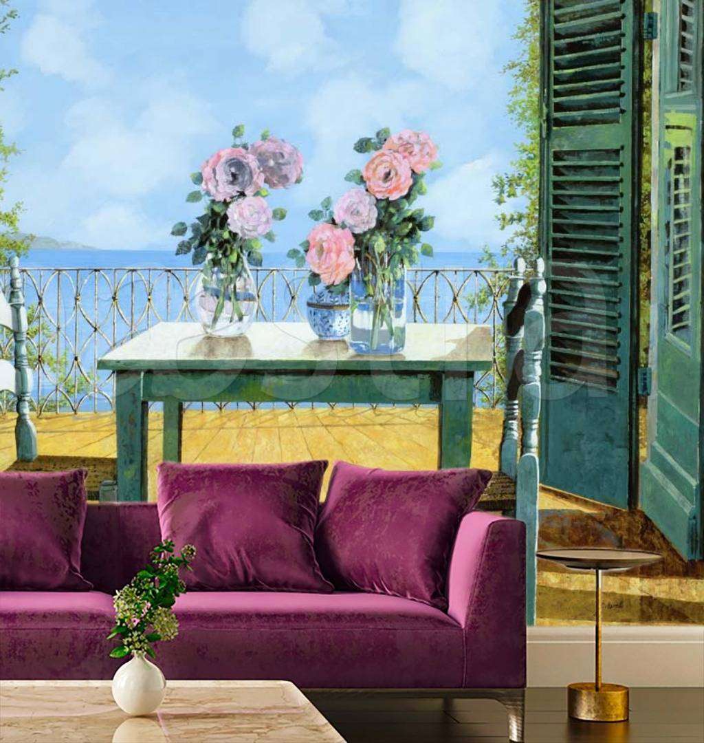 Фотообои Балкон с выходом к морю  8-038