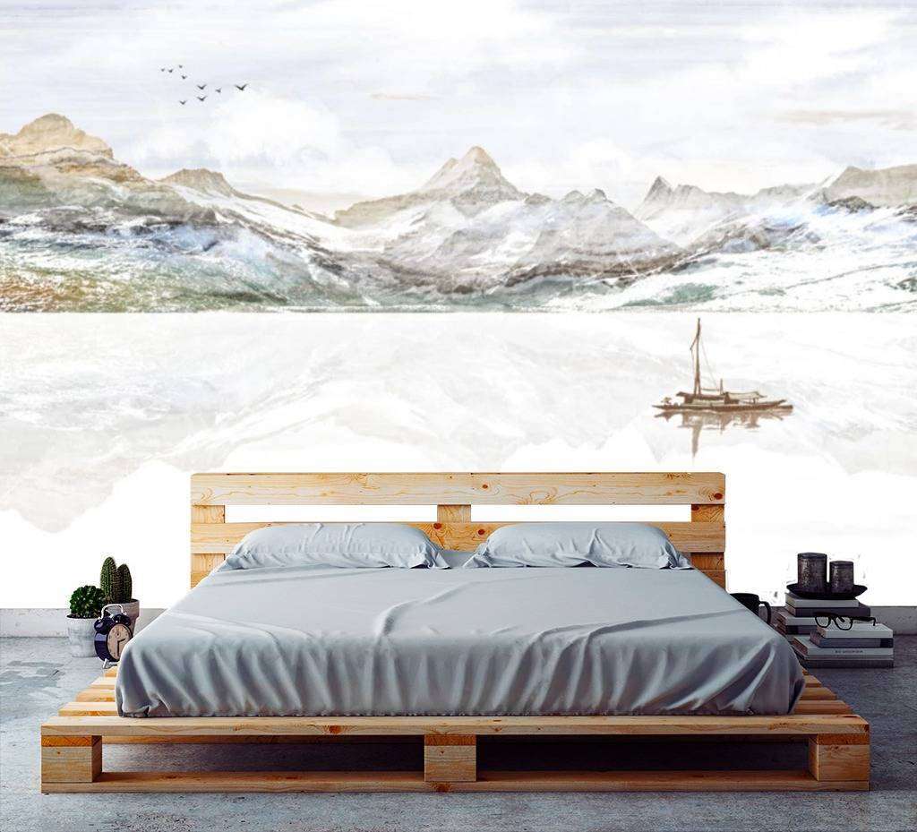 Фотообои в интерьере горы в отражении  15-664 фото