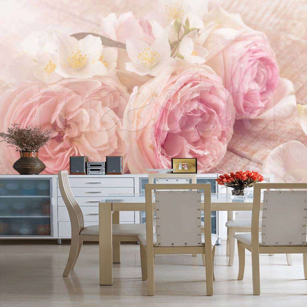 Фотообои в интерьере три пиона  9-097 фото