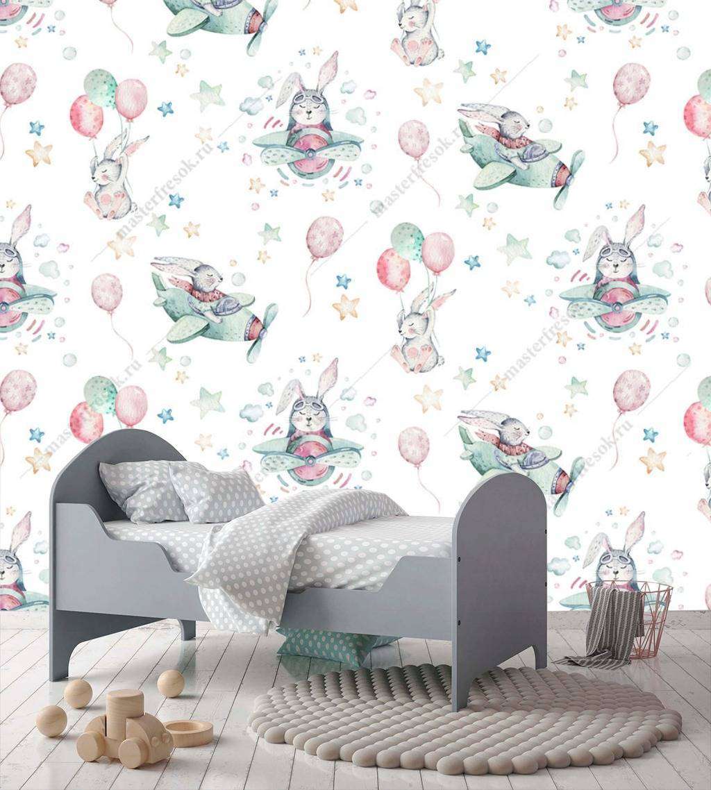 Фотообои в интерьере звери и шарики  12-736 фото