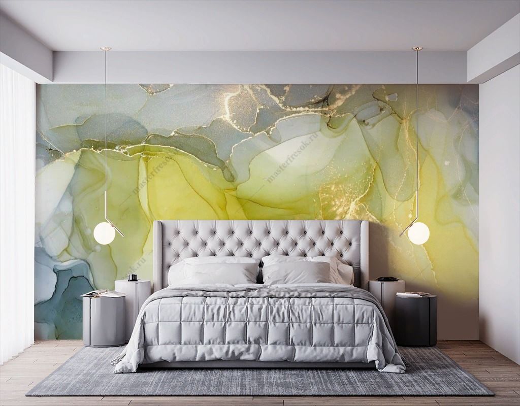 Фотообои Сине-желтый флюид  9-1335