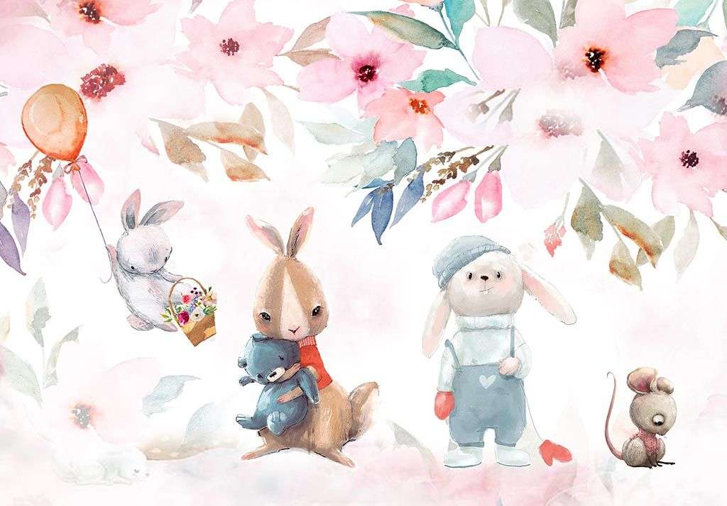 Фотообои в интерьере иллюстрация с животными  14-003 фото