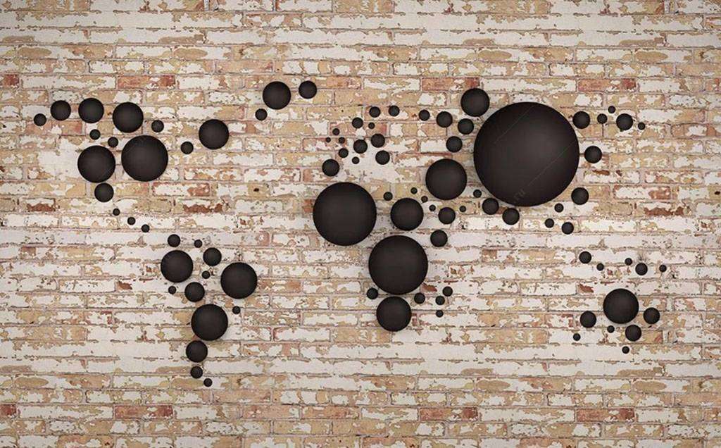 Фотообои в интерьере лофт карта  15-602 фото