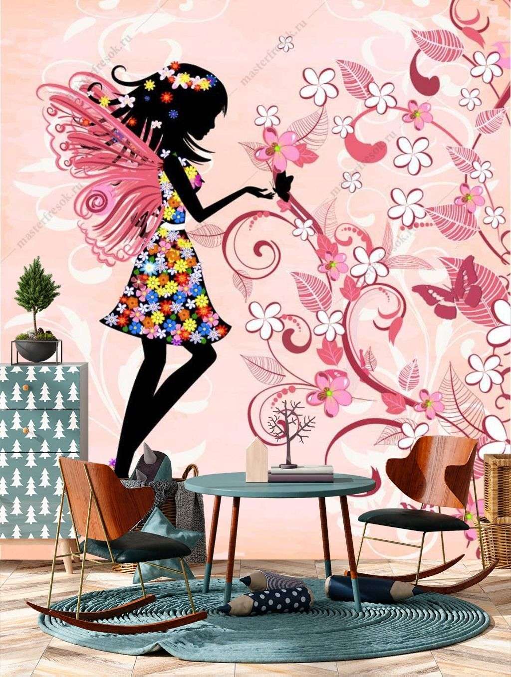 Фотообои в интерьере фея бабочка  12-1252 фото