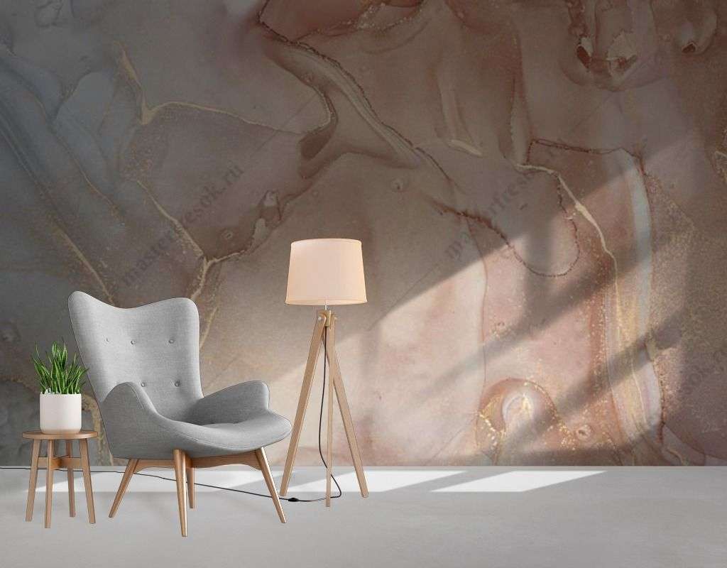 Фотообои в интерьере срез мрамора с золотом  9-1569 фото