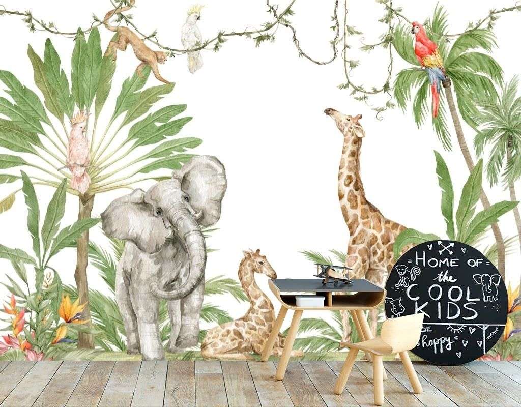 Фотообои в интерьере джунгли для детей  12-1658 фото