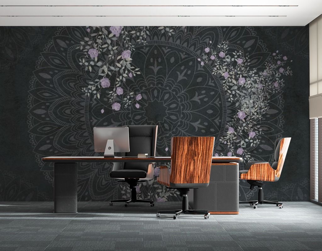 Фотообои Мандала черная  9-1598