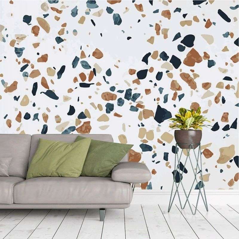 Фотообои в интерьере каменная плитка  9-1918 фото