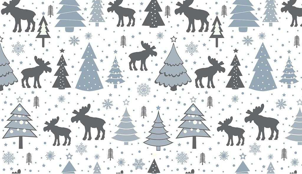 Фотообои в интерьере елочки и лоси  12-687 фото