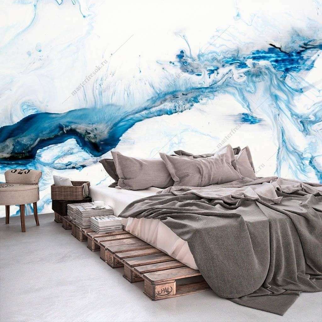Фотообои в интерьере синий всплеск  9-1286 фото