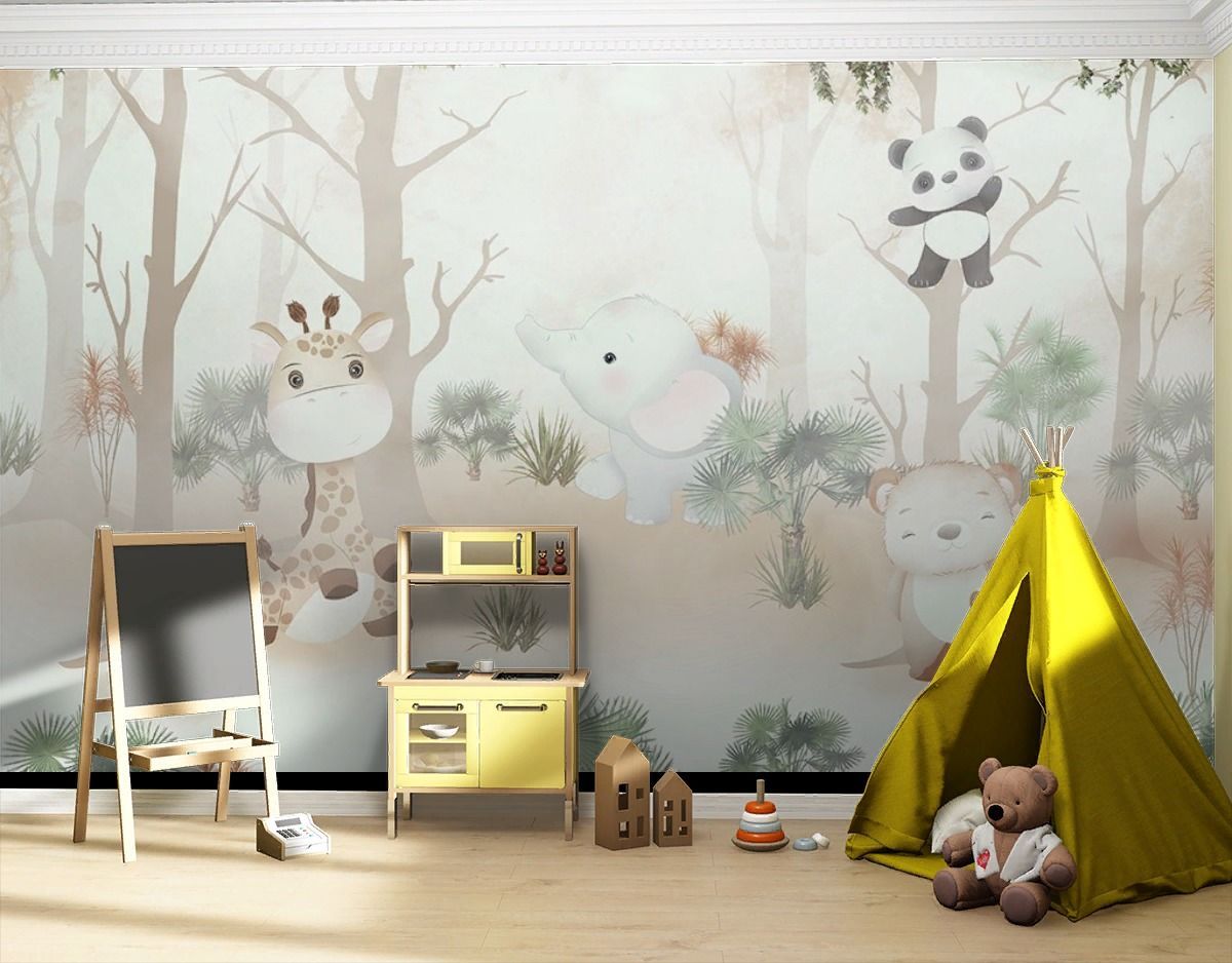 Фотообои детские Лес со зверушками   12-1606