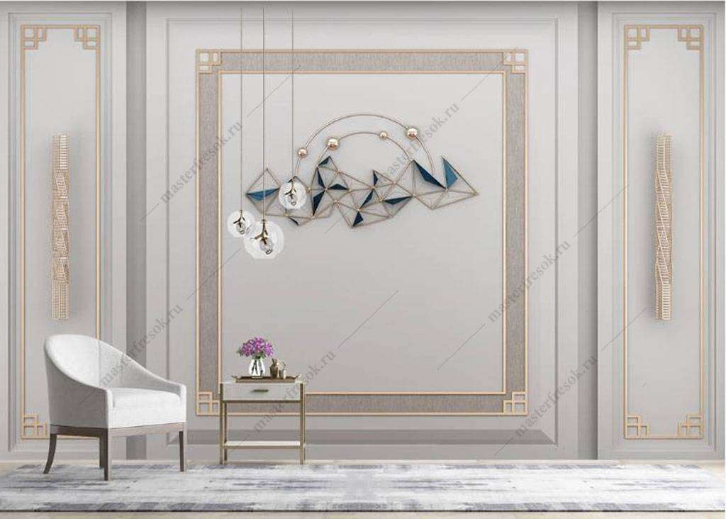 Фотообои в интерьере белая патина  16-062 фото