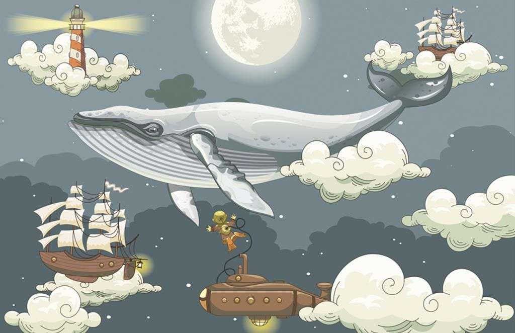 Фотообои в интерьере сказочные облака  12-954 фото