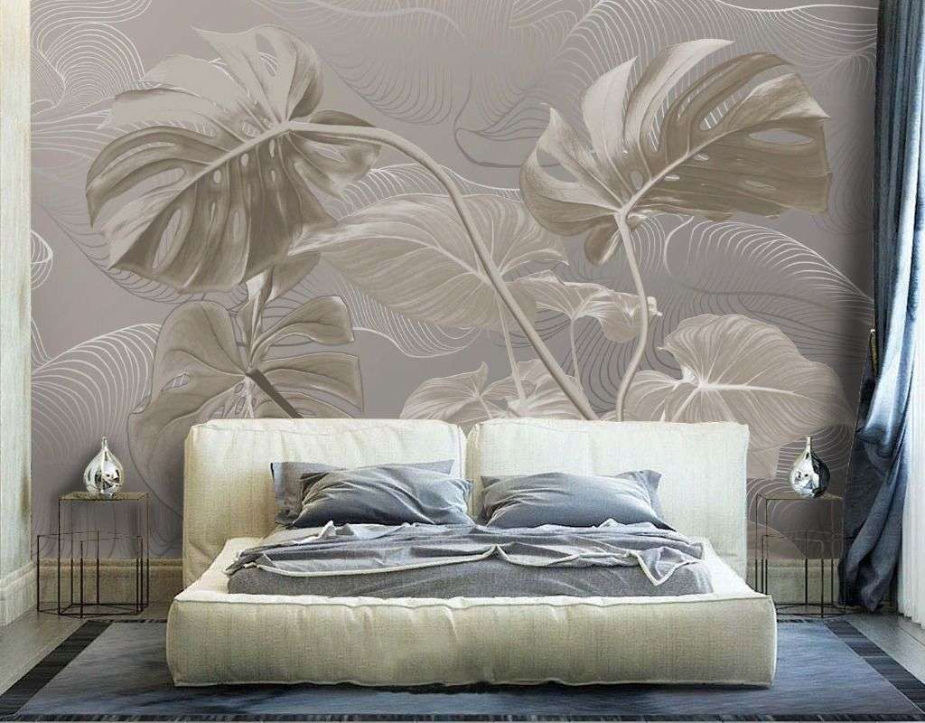 Фотообои в интерьере монстера 3д  13-720 фото