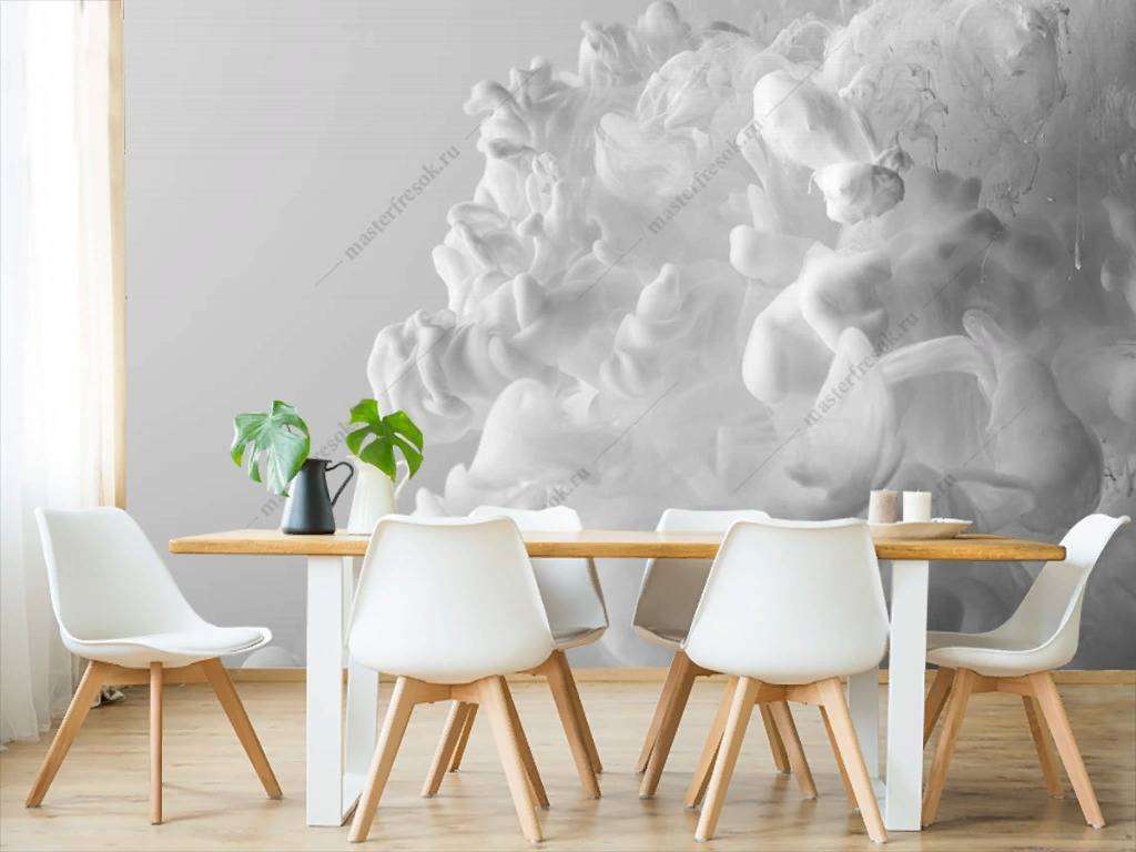 Фотообои в интерьере белый дым  9-1144 фото