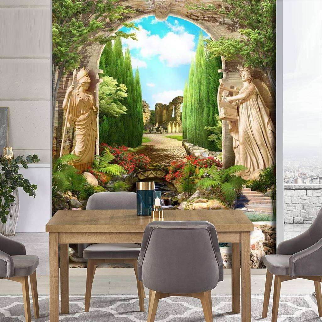 Фотообои в интерьере арка и статуи  17-0060 фото