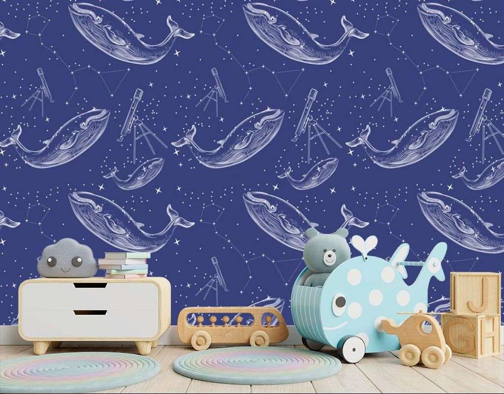 Фотообои в интерьере киты фоновые обои  12-1655 фото