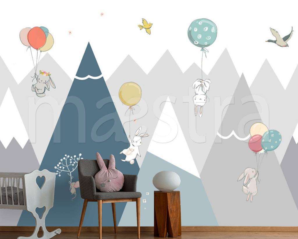 Фотообои в интерьере горы с животными  12-449 фото