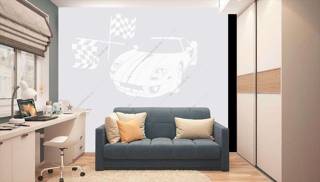 Фотообои в интерьере формула 1  14-510 фото