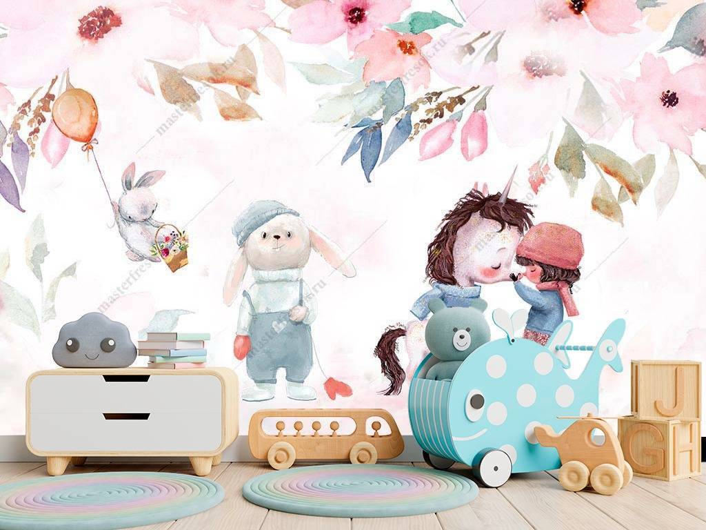 Фотообои Девочка и пони  14-002