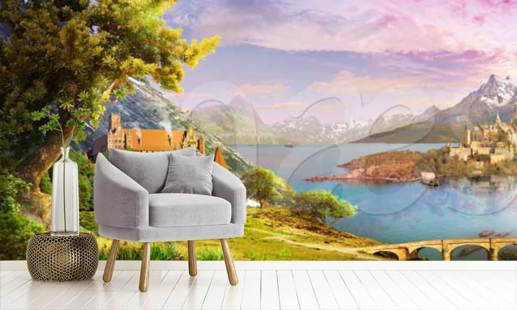 Фотообои Таинственный замок в озере  11-133