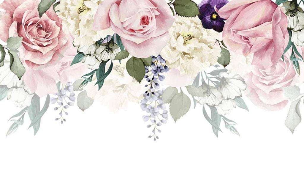 Фотообои в интерьере букет сверху  15-744 фото