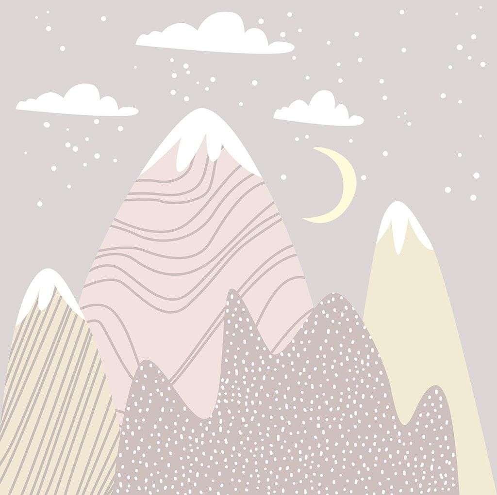 Фотообои в интерьере в детскую геометрические горы   12-1596 фото