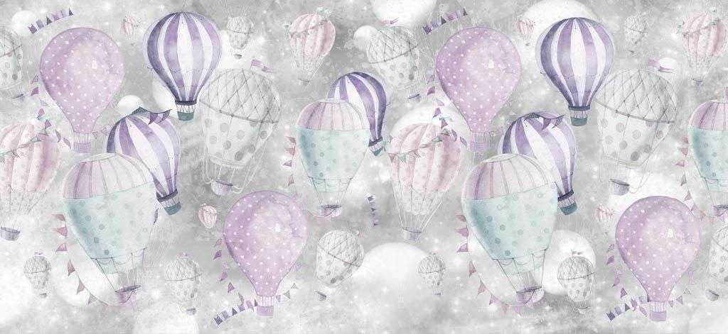 Фотообои в интерьере воздушные шары акварель  12-1443 фото