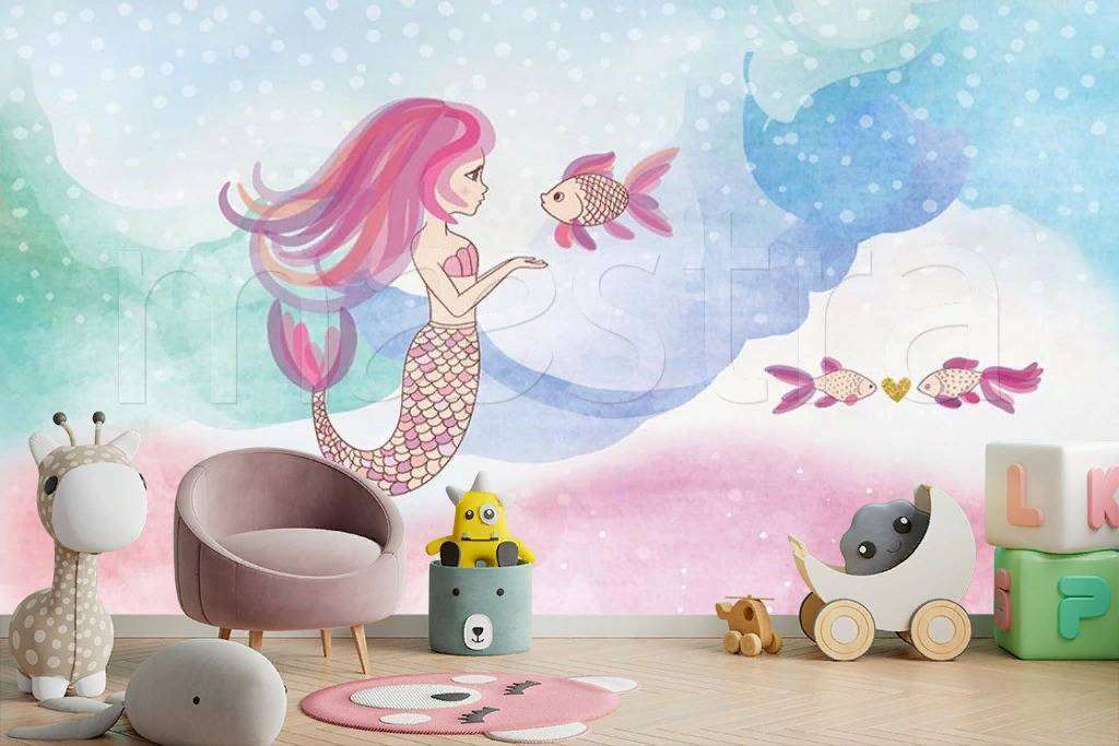 Фотообои в интерьере русалочка  15-043 фото