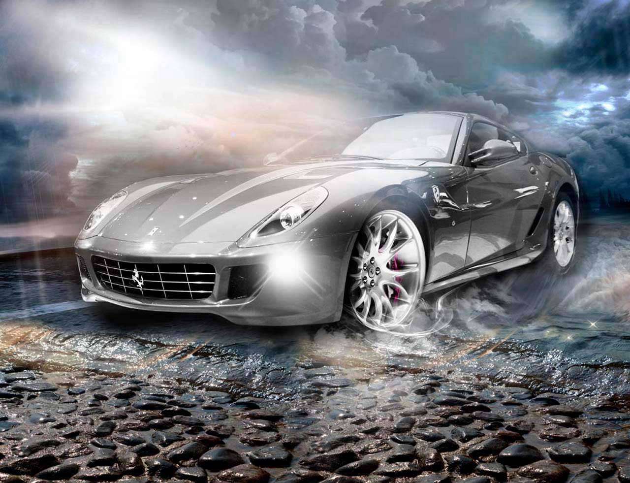 Фотообои в интерьере молниеносная феррари  13-015 фото