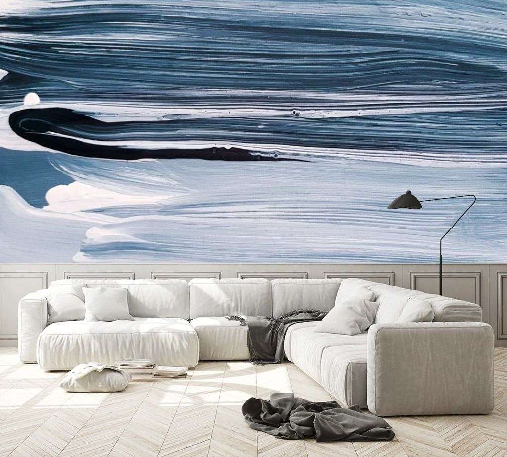 Фотообои в интерьере абстракция маслом  9-2071 фото