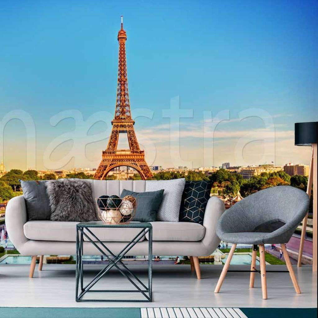 Фотообои Вид на эйфелеву башню снизу во время заката  9-790