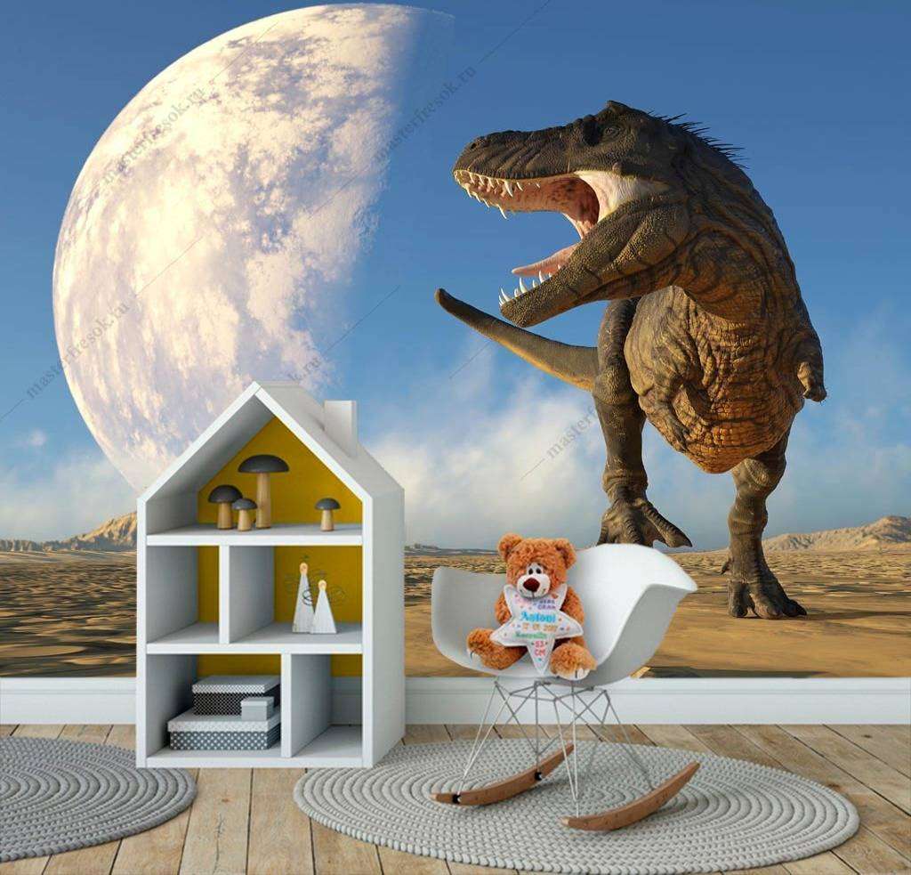 Фотообои в интерьере тираннозавр  12-1121 фото