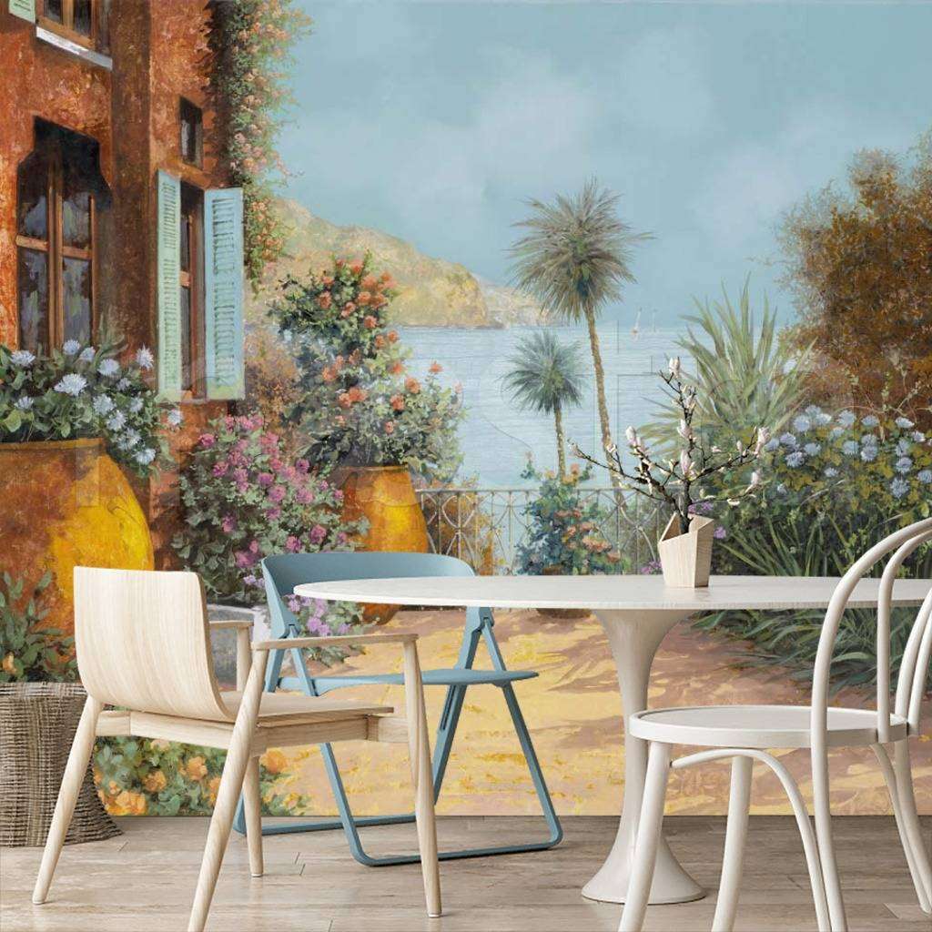 Фотообои Гостеприимный дворик у моря  8-068