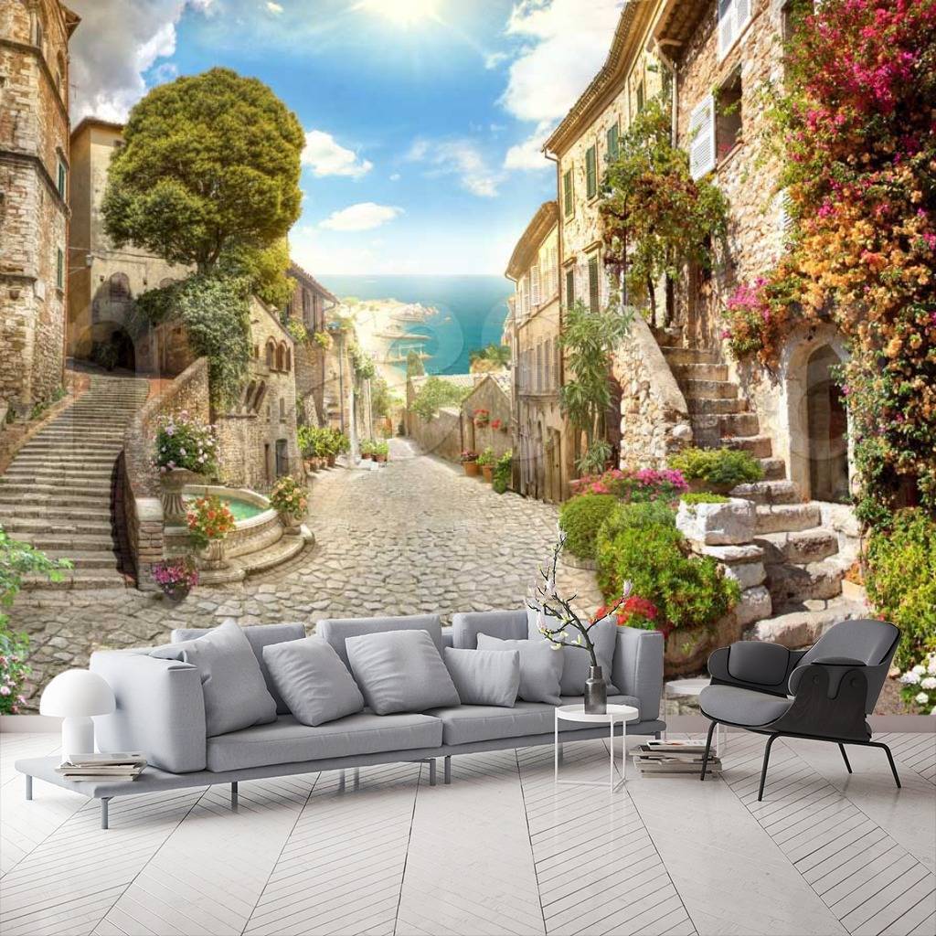 Фотообои Старинная улочка у моря  11-121