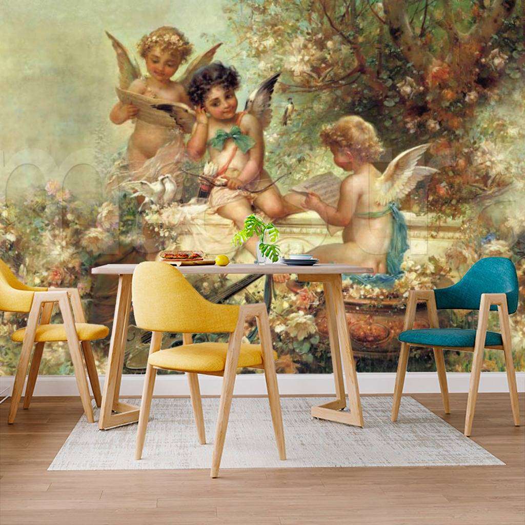 Фотообои в интерьере три ангела . ханс зацка.  1-023 фото