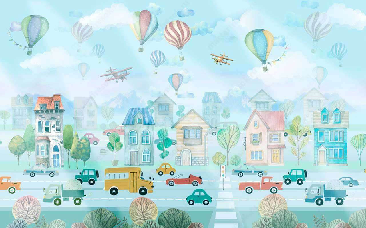 Фотообои в интерьере детский город  13-209 фото