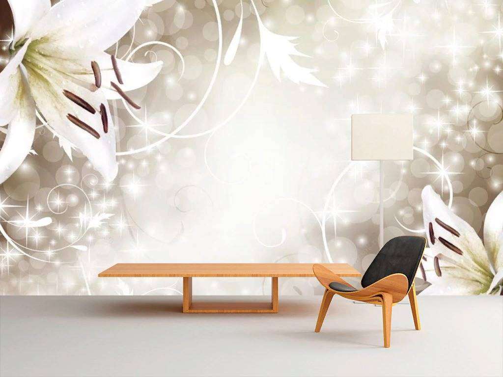 Фотообои в интерьере лилии цветы  15-738 фото