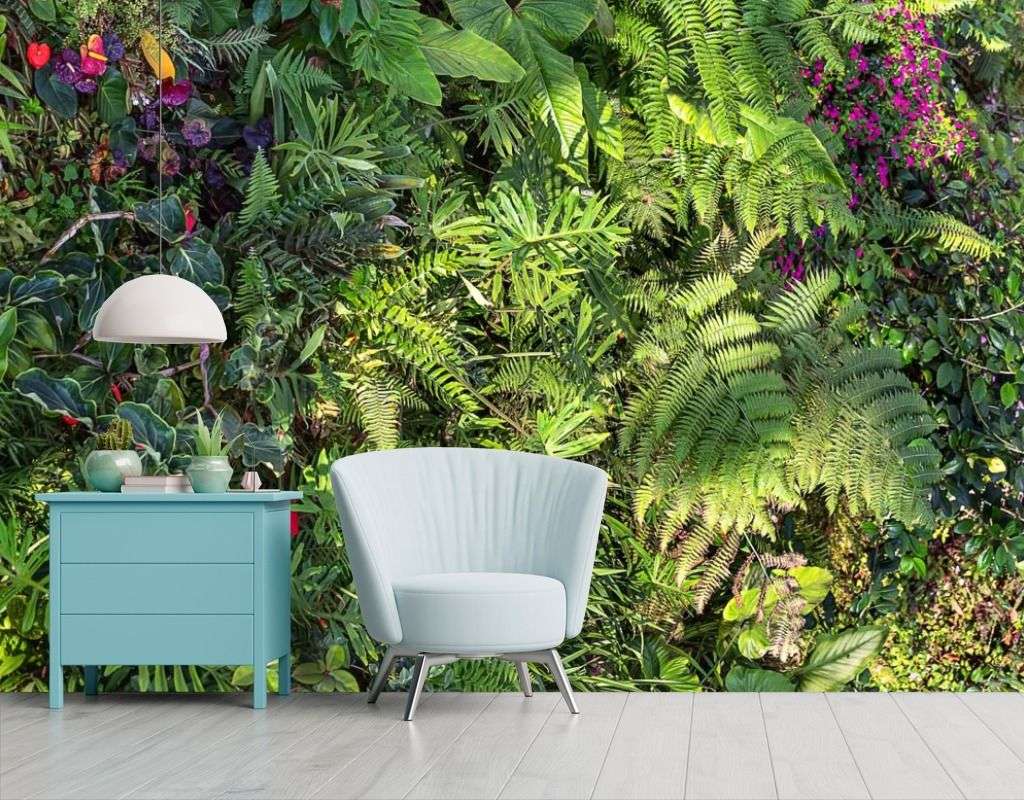 Фотообои в интерьере густой лес  9-1614 фото