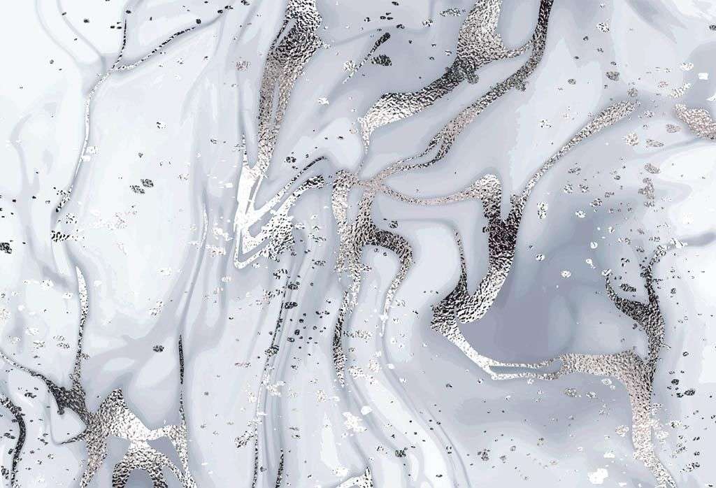 Фотообои в интерьере голубое серебро  9-1360 фото