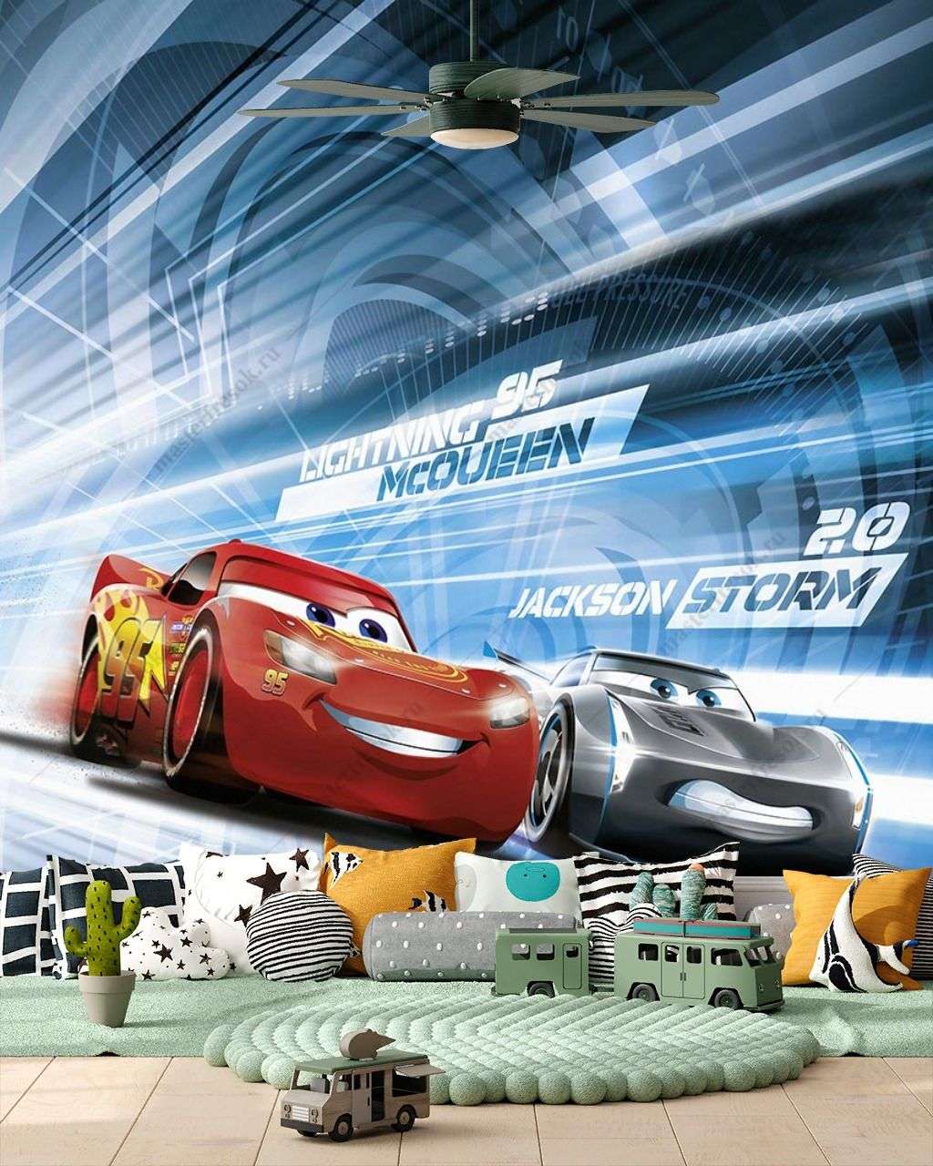 Фотообои в интерьере молния маккуин тачки  12-1325 фото