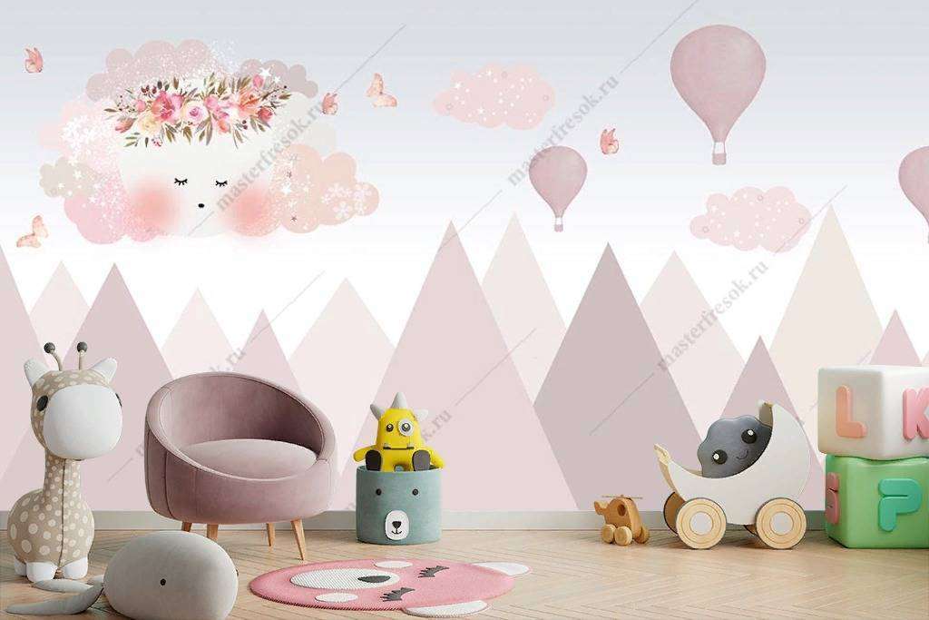 Фотообои Бесшовные обои на стену:  Розовые облака. Артикул: 14-107  