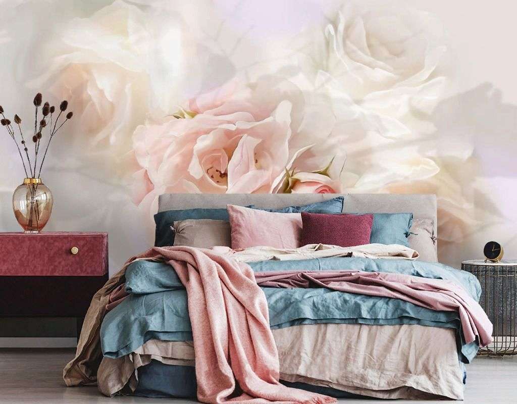 Фотообои в интерьере розы флюид арт  13-739 фото