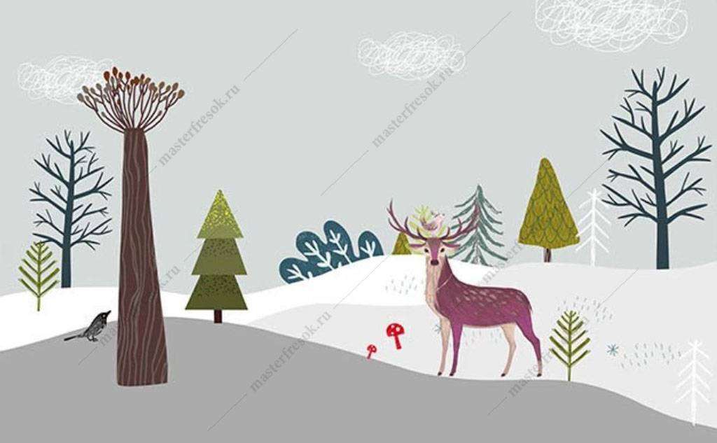 Фотообои в интерьере рисунок ребенка  16-002 фото